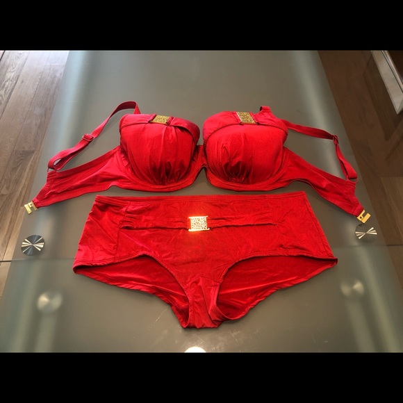 CHARADE/ Hot Red Two Piece Bikini - Picture 2 of 7